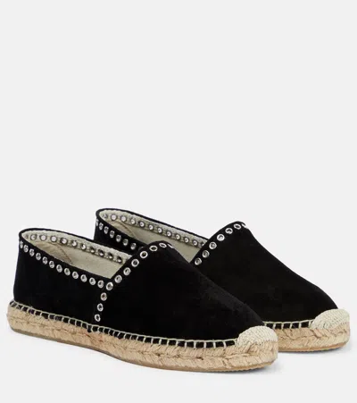 ISABEL MARANT CANAE EYELET-TRIMMED SUEDE ESPADRILLES