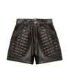 Isabel Marant Candice Mini Shorts In Quilted Leather In Black