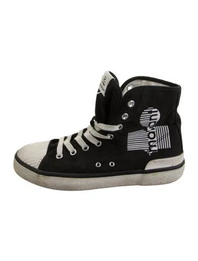 Pre-owned Isabel Marant Canvas Graphic Print Athletic Sneakers In Black