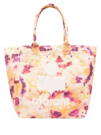 Isabel Marant Canvas Logo Tote Bag In Yellow