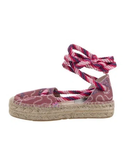 Pre-owned Isabel Marant Canvas Paisley Print Espadrilles In Red