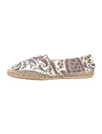 Pre-owned Isabel Marant Canvas Paisley Print Espadrilles In White