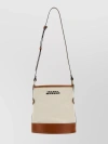 Isabel Marant Samara Cotton Canvas Shoulder Bag In Beige