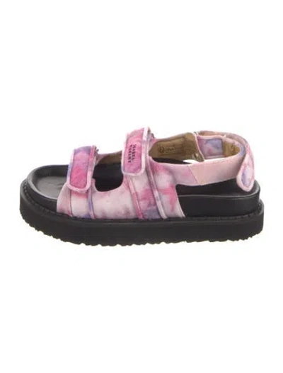 Pre-owned Isabel Marant Canvas Tie-dye Print Slingback Sandals In Pink