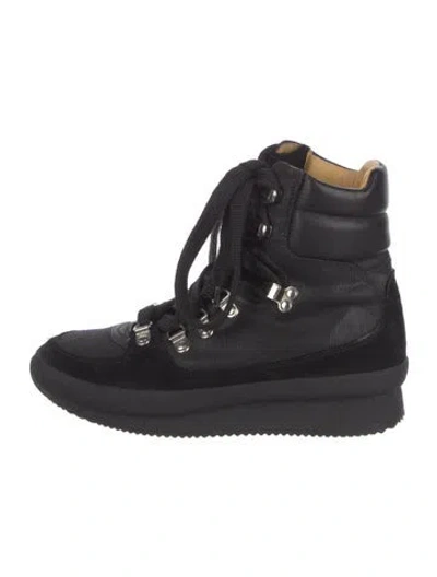 Pre-owned Isabel Marant Canvas Wedge Sneakers In Black