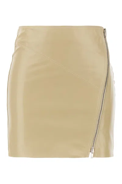 ISABEL MARANT CAPPUCCINO NAPPA LEATHER MINI SKIRT