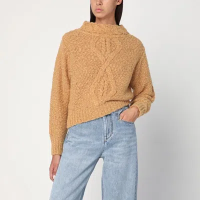 ISABEL MARANT ISABEL MARANT  CARAMEL-COLOURED ROMANE SWEATER WITH CABLE KNIT