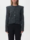 Isabel Marant 'kathlen' Grey Acrylic Blend Cardigan In Charcoal