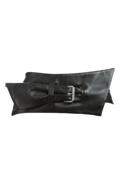Isabel Marant Caren Biker Lambskin Leather Belt In Black
