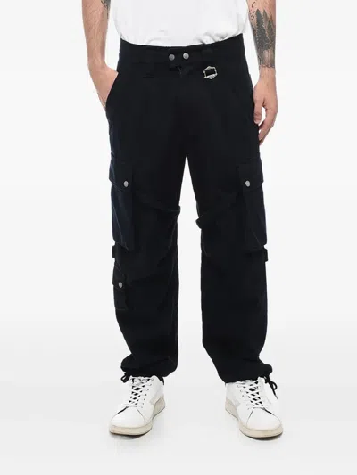 Isabel Marant Cargo Eusebio Pants With Drawstringed Ankles In Black