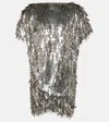 ISABEL MARANT CARLA EMBELLISHED SILK-BLEND MINIDRESS