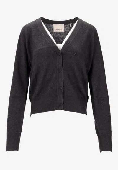 Isabel Marant Carline V-neck Wool-blend Cardigan In Black