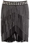Isabel Marant Carmelia Studded Fringed Mini Skirt In Black
