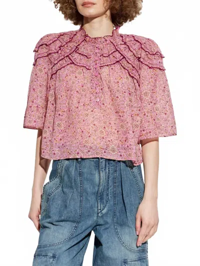 Isabel Marant Carmen Top In Pink