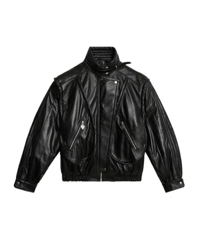 Isabel Marant Carole Vintage Leather Jacket In Black