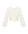 Isabel Marant Carolia Pleated Ruffle Crop Silk Blouse In White