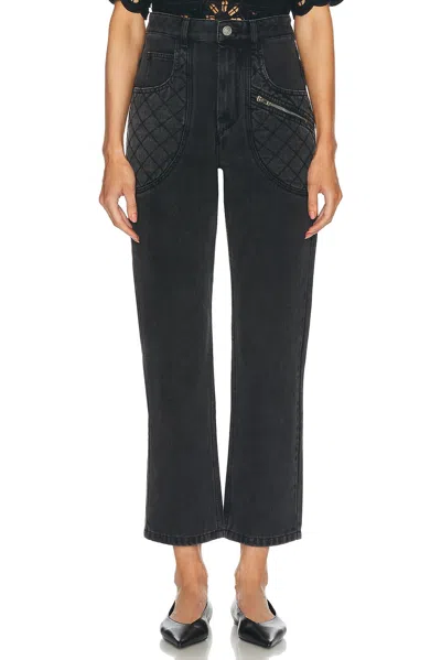 Isabel Marant Cassandre High-rise Wide-leg Jeans In Black