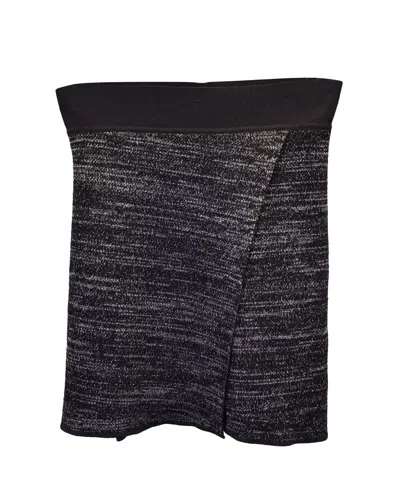 Isabel Marant Cashlin Knit Skirt Wrap Effect In Black Polyamide