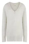 Isabel Marant Larana Cashmere Blend Pullover In Gray
