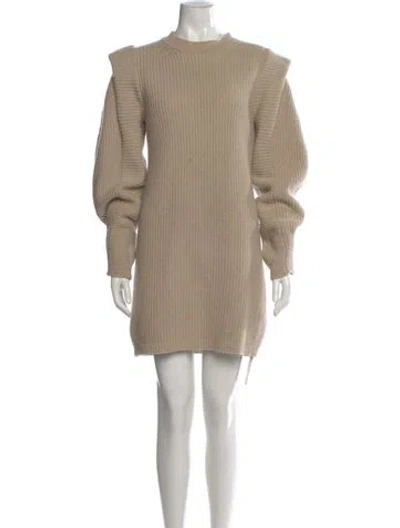 Pre-owned Isabel Marant Cashmere Mini Dress In Neutral