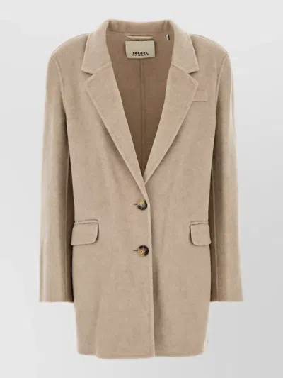 Isabel Marant Cashmere Oversized Single Breasted Coat In Gray