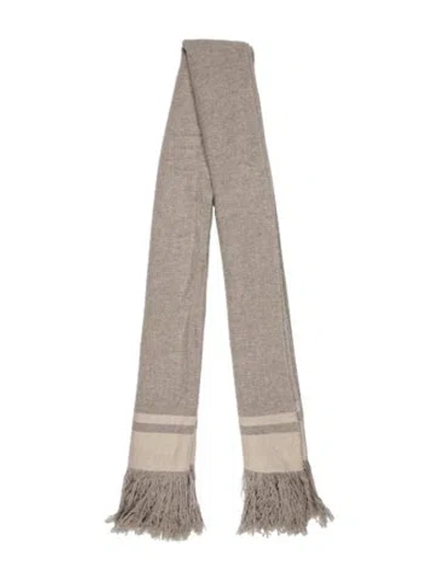 Pre-owned Isabel Marant Cashmere Striped Scarf In Gray