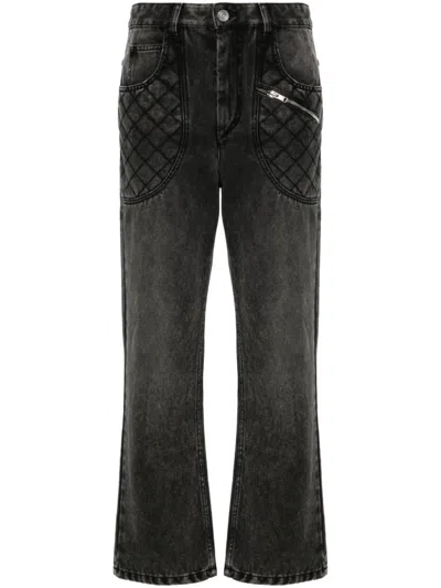 Isabel Marant Cassandre High-rise Wide-leg Jeans In Grey