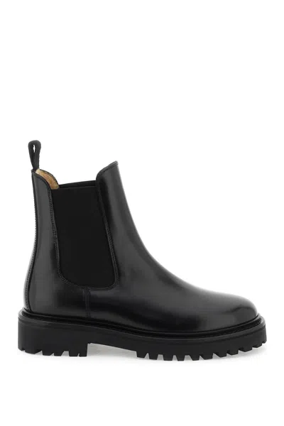 Isabel Marant Castay Ankle Boots In Black Leather In Black