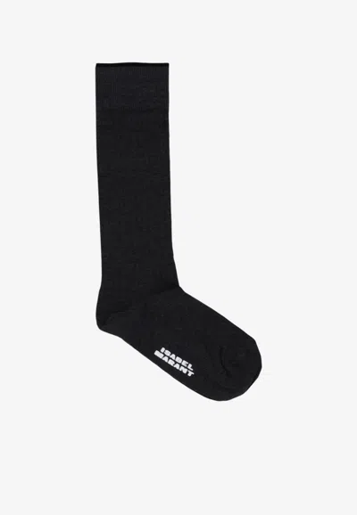 Isabel Marant Castel Wool Socks In Black