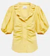 Isabel Marant Catalia Cotton Silk Blouse In Light Yellow