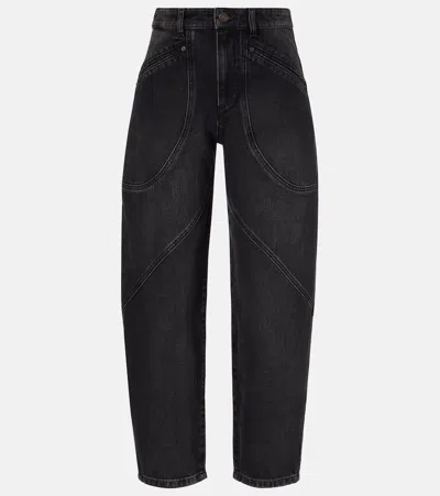 Isabel Marant Catarina Barrel-leg Jeans In Black