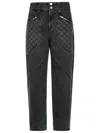 Isabel Marant Catarina Quilted High-rise Tapered Jeans In Gray