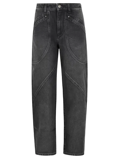 Isabel Marant Catarina Patch-pocket Jeans In Black