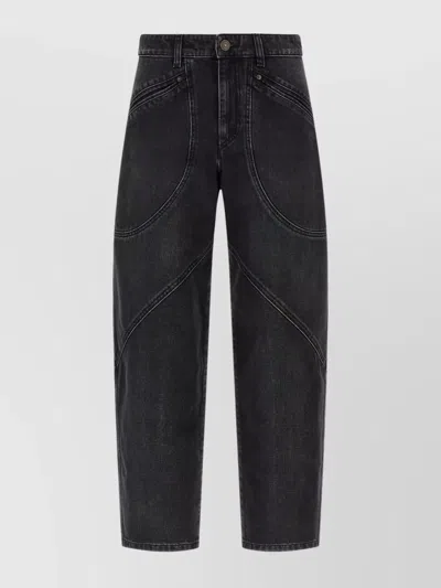Isabel Marant 'catarina' Jeans Contrast Stitching In Black