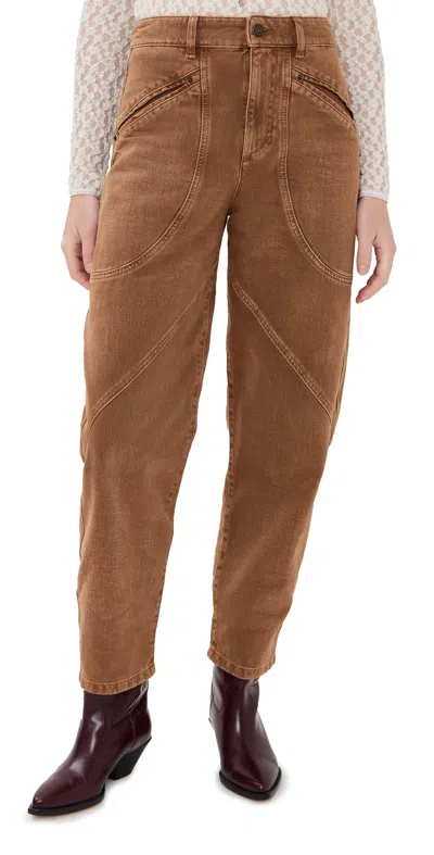 Isabel Marant Catarina Jeans Ochre In Brown