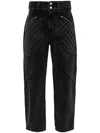 Isabel Marant Catarina Quilted High-rise Tapered Jeans In Grey