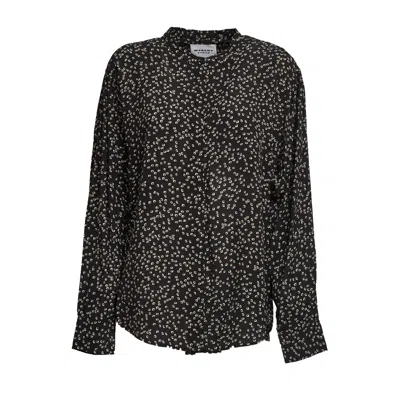 Isabel Marant Catchell Origami Printed Blouse In Black