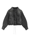 Isabel Marant Celiany Quilted Denim Bomber Jacket In Dark Grey