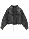 Isabel Marant Celiany Quilted Denim Bomber Jacket In Grey