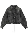 Isabel Marant Celiany Quilted Denim Bomber Jacket In Grey