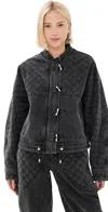 Isabel Marant Celiany Quilted Denim Jacket In Dark Grey