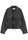 Isabel Marant Celiany Quilted Denim Bomber Jacket In Grey