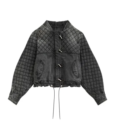 ISABEL MARANT ISABEL MARANT CELIANY QUILTED BOMBER DENIM JACKET