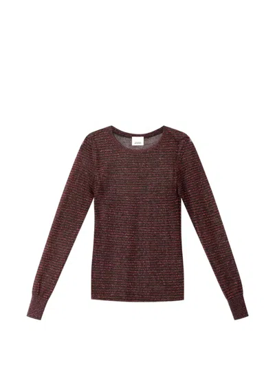 Isabel Marant Cenaya Black And Red Cupro Sweater In Multi