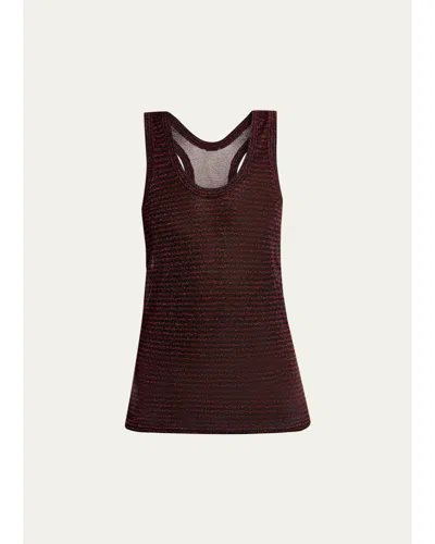 Isabel Marant Cevara Metallic Striped Tank Top In Black/red