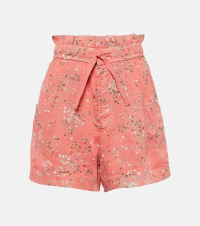 Isabel Marant Ceyane Floral Cotton And Silk Shorts In Multicoloured