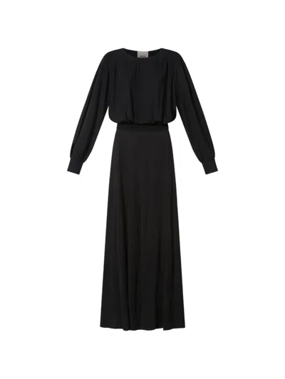 Isabel Marant Chady Long-sleeve Maxi Dress In Black