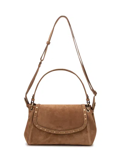 Isabel Marant Chany M-gd Leather Shoulder Handbag In Brown