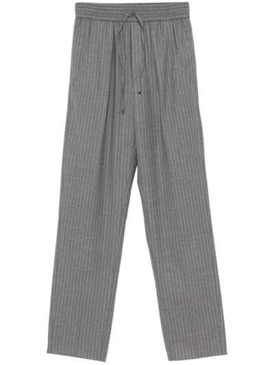 ISABEL MARANT ISABEL MARANT CHARCOAL GREY PINSTRIPE LISKA TROUSERS