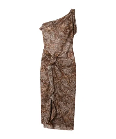 Isabel Marant Charlota Printed Dress In Brown
